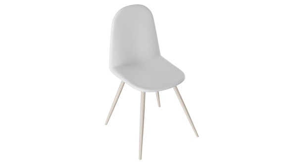 Кухонный стул Марли (конус Т3), Бежевый муар/Кожзам Белый в Элисте - изображение