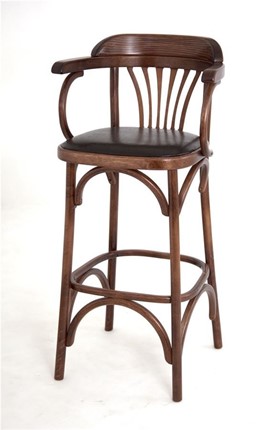 Барный стул 750 мягкий (средний тон, экокожа коричневая) в Элисте - изображение