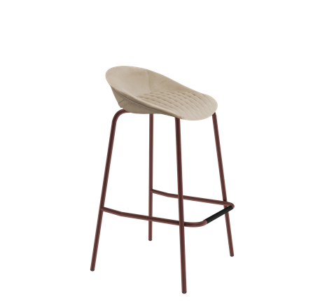 Барный стул SHT-ST19-SF1 / SHT-S29P (ванильный крем/медный металлик) в Элисте - изображение