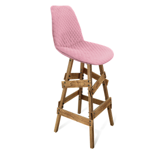 Барный стул SHT-ST29-С22 / SHT-S81 (розовый зефир/брашированный коричневый) в Элисте
