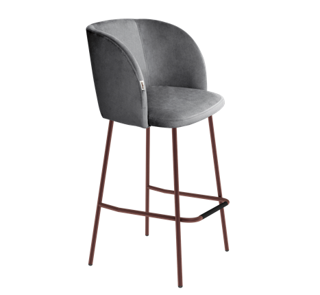 Барный стул SHT-ST33 / SHT-S29P (угольно-серый/медный металлик) в Элисте - изображение