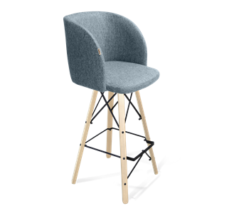 Барный стул SHT-ST33 / SHT-S80 (синий лед/прозрачный лак/черный) в Элисте