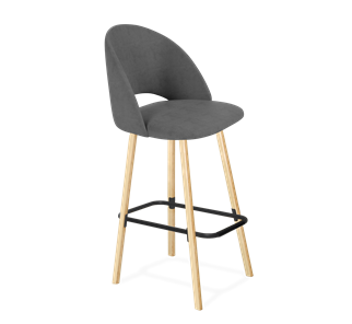 Барный стул SHT-ST34 / SHT-S94 (платиново-серый/прозрачный лак/черный муар) в Элисте