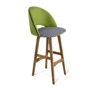 Барный стул SHT-ST34-3 / SHT-S65 (оливковый/гусиная лапка/дуб брашированный коричневый) в Элисте