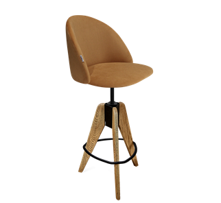 Барный стул SHT-ST35 / SHT-S92 (горчичный/браш.коричневый/черный муар) в Элисте