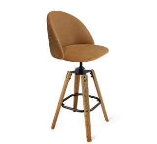 Барный стул SHT-ST35 / SHT-S93 (горчичный/браш.коричневый/черный муар) в Элисте - предосмотр