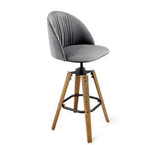 Барный стул SHT-ST35-1 / SHT-S93 (угольно-серый/браш.коричневый/черный муар) в Элисте
