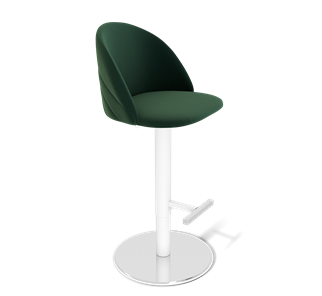 Барный стул SHT-ST35-2 / SHT-S128 (лиственно-зеленый/хром/белый муар) в Элисте