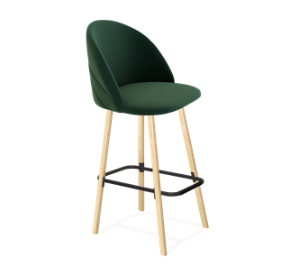 Барный стул SHT-ST35-2 / SHT-S94 (лиственно-зеленый/прозрачный лак/черный муар) в Элисте