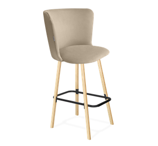 Барный стул SHT-ST36 / SHT-S94 (ванильный крем/прозрачный лак/черный муар) в Элисте