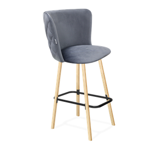 Барный стул SHT-ST36-3 / SHT-S94 (нейтральный серый/прозрачный лак/черный муар) в Элисте