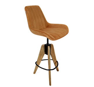 Барный стул SHT-ST37 / SHT-S92 (горчичный/браш.коричневый/черный муар) в Элисте