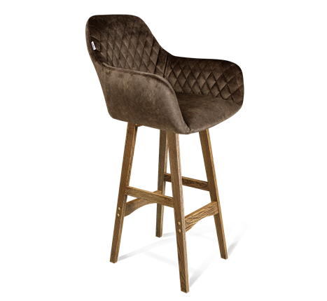 Барный стул SHT-ST38 / SHT-S65 (кофейный трюфель/дуб брашированный коричневый) в Элисте - изображение