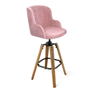 Барный стул SHT-ST39 / SHT-S93 (пыльная роза/браш.коричневый/черный муар) в Элисте