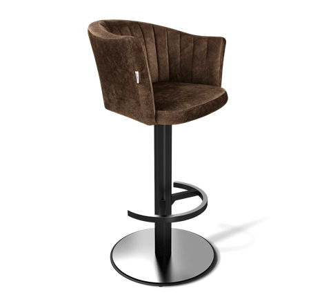 Барный стул SHT-ST42-1 / SHT-S137 (кофейный трюфель/стальной/черный муар) в Элисте - изображение