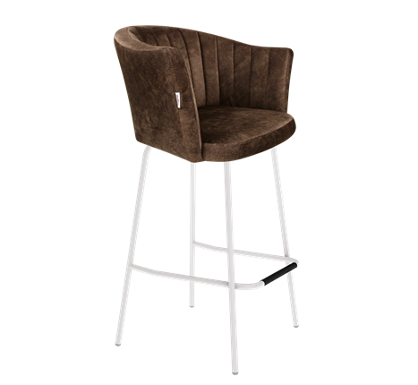 Барный стул SHT-ST42-1 / SHT-S29P (кофейный трюфель/белый муар) в Элисте - изображение