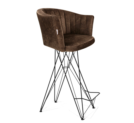 Барный стул SHT-ST42-1 / SHT-S66 (кофейный трюфель/черный муар) в Элисте - изображение