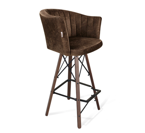 Барный стул SHT-ST42-1 / SHT-S80 (кофейный трюфель/темный орех/черный муар) в Элисте - изображение