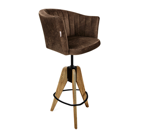 Барный стул SHT-ST42-1 / SHT-S92 (кофейный трюфель/браш.коричневый/черный муар) в Элисте - изображение