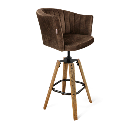Барный стул SHT-ST42-1 / SHT-S93 (кофейный трюфель/браш.коричневый/черный муар) в Элисте - изображение