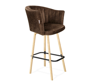 Барный стул SHT-ST42-1 / SHT-S94 (кофейный трюфель/прозрачный лак/черный муар) в Элисте - предосмотр