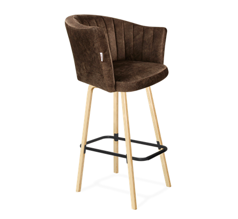 Барный стул SHT-ST42-1 / SHT-S94 (кофейный трюфель/прозрачный лак/черный муар) в Элисте - изображение