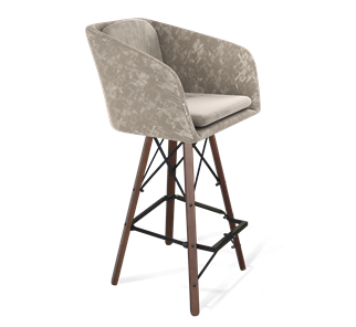 Барный стул SHT-ST43-1 / SHT-S80 (карамельный латте/темный орех/черный) в Элисте
