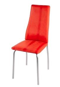 Кухонный стул Волна, каркас хром люкс, нубук -  оранжевый в Элисте - предосмотр 1