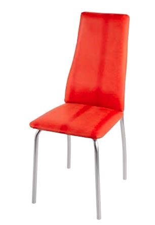 Кухонный стул Волна, каркас хром люкс, нубук -  оранжевый в Элисте - изображение 1