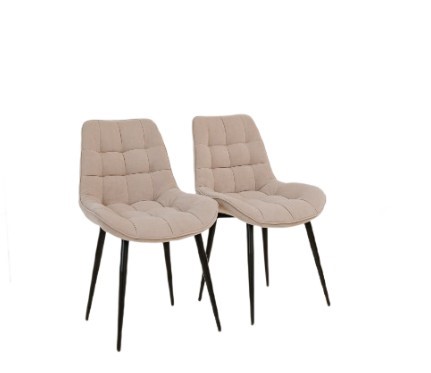 Комплект из 2-х кухонных стульев Комфорт бежевый черные ножки в Элисте - изображение