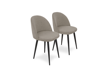 Комплект из 2-х  мягких стульев для кухни Лайт бежевый черные ножки в Элисте - предосмотр
