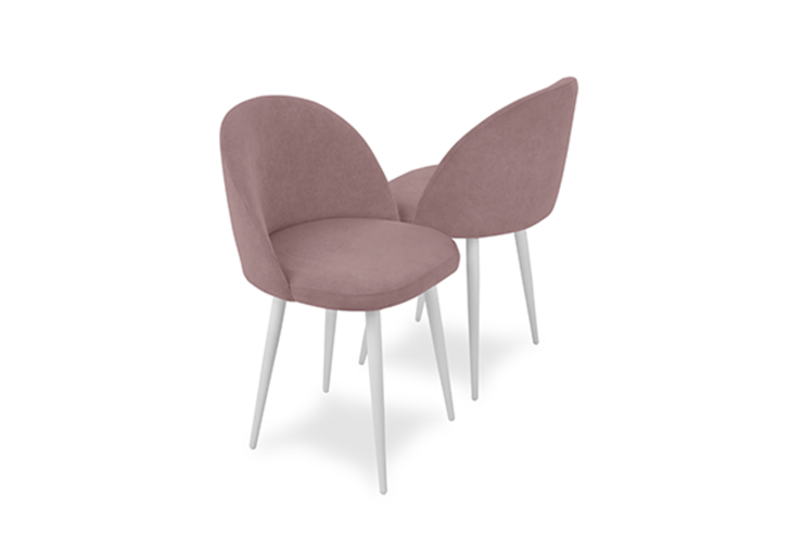 Комплект из 2-х  мягких стульев для кухни Лайт розовый белые ножки в Элисте - изображение 1