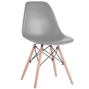 Комплект стульев 4 шт. BRABIX "Eames CF-010", пластик серый, опоры дерево/металл, 532632, 2033A в Элисте