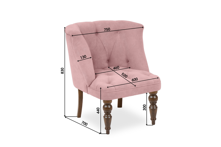 Кресло на ножках Бриджит розовый ножки коричневые в Элисте - изображение 8