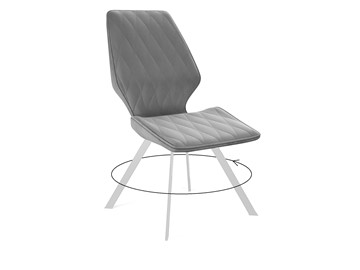 Мягкий стул 243 PRO поворотный серый/белый в Элисте