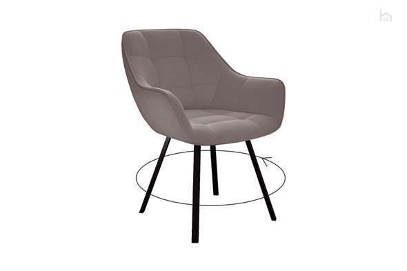 Обеденный стул 252 М поворотный, микровелюр B5 latte, ножки черные в Элисте - изображение