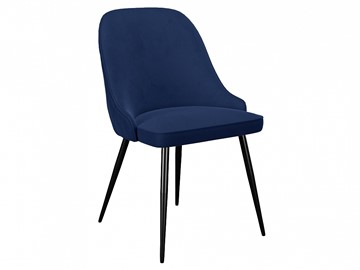 Обеденный стул 256, микровелюр К17 синий, ножки черные в Элисте - предосмотр
