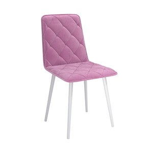 Кухонный стул Антика, велюр тенерифе розовый/Цвет металл белый в Элисте