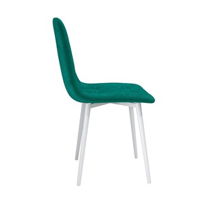 Обеденный стул Белла, велюр тенерифе изумруд/Цвет металл белый в Элисте - предосмотр 2