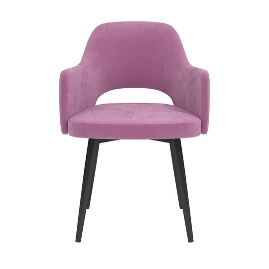 Кухонный стул Берта, велюр тенерифе розовый/Цвет металл черный в Элисте - изображение 1