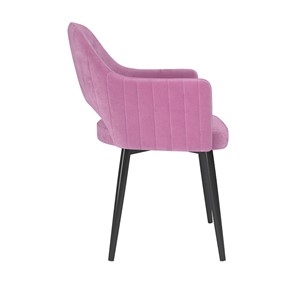 Кухонный стул Берта, велюр тенерифе розовый/Цвет металл черный в Элисте - предосмотр 2