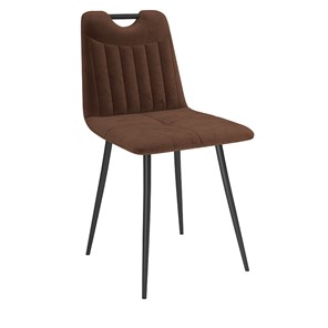 Кухонный стул Брандо, велюр тенерифе шоколад/Цвет металл черный в Элисте - предосмотр