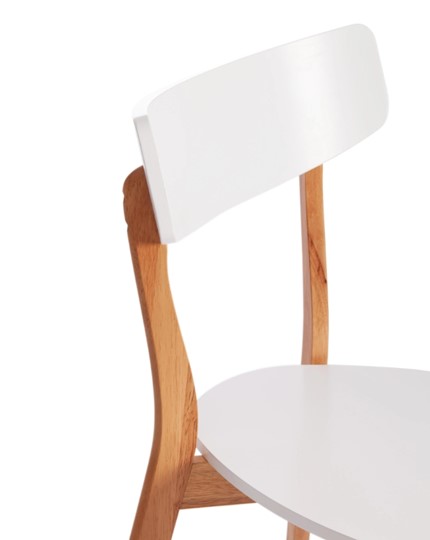 Кухонный стул Claire, дерево гевея/МДФ 48x49,5x81,5 Белый/натуральный (2 шт) арт.15113 в Элисте - изображение 6