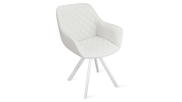 Обеденный стул Дастин К2 (Белый матовый/Кож.зам Polo White) в Элисте - изображение