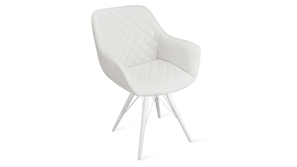 Обеденный стул Дастин К3 (Белый матовый/Кож.зам Polo White) в Элисте - изображение