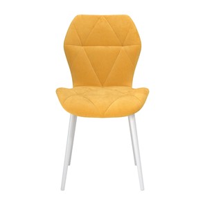 Обеденный стул Дора, велюр тенерифе куркума/Цвет металл белый в Элисте - предосмотр 1