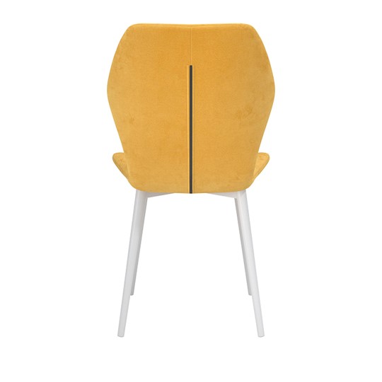 Обеденный стул Дора, велюр тенерифе куркума/Цвет металл белый в Элисте - изображение 3