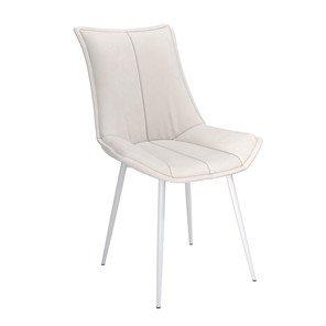 Обеденный стул Фло, велюр тенерифе крем/Цвет металл белый в Элисте