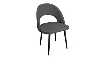 Обеденный стул Гэтсби К1К (Черный муар/Кож.зам Polo Graphite) в Элисте