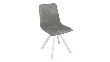 Обеденный стул Хьюго К2 (Белый матовый/Микровелюр Wellmart Silver) в Элисте